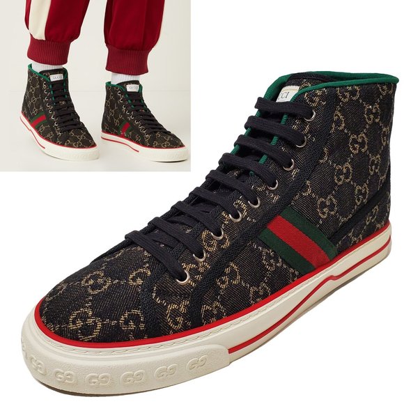 GUCCI MENS SNEAKERS TENNIS 1977 GG SUPREME CANVAS SHOES sz 10 10.5 US - Picture 1 of 16